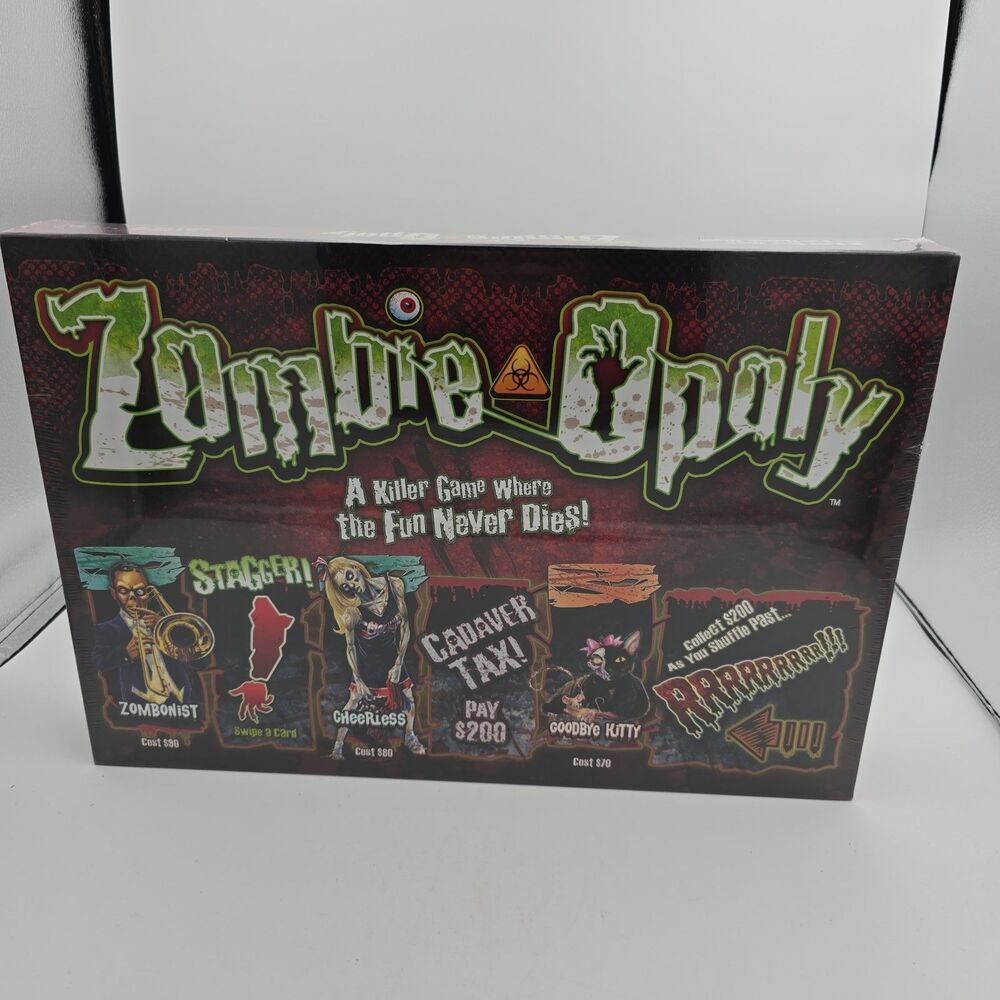 Zombie-Opoly Board Game New Sealed Late For The Sky Zombie Monopoly Parody Game